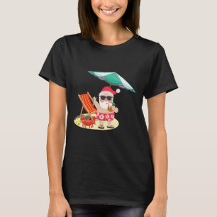 Santa Claus Beach Funny Summer Christmas In July T T-Shirt