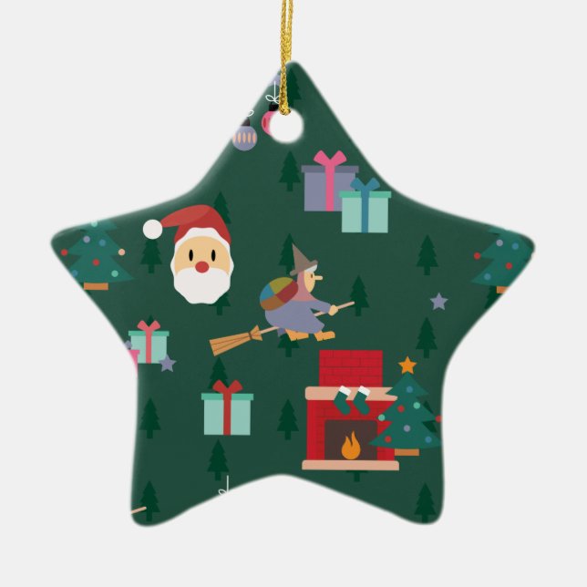 santa claus befana ceramic tree decoration (Front)