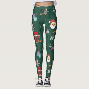 santa claus befana leggings