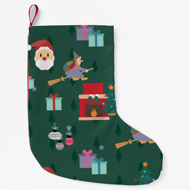 santa claus befana small christmas stocking (Front)