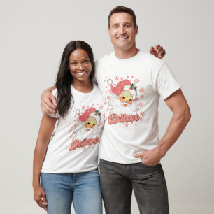 Santa Claus Believe Pink Christmas T-Shirt