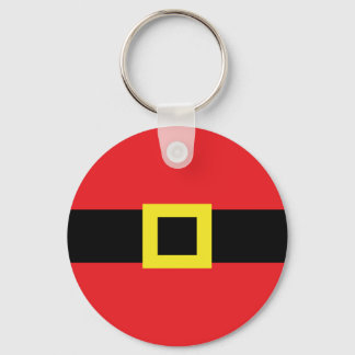 Santa Claus Belly Belt Buckle Holiday Christmas Key Ring