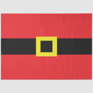 Santa Claus Belly Belt Buckle Red Black Yellow Fun Tissue Paper