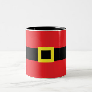 Santa Claus' Belly with Belt Buckle Christmas Red Two-Tone Coffee Mug