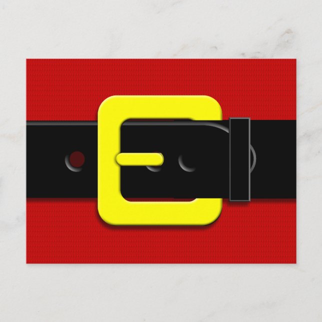 Santa Claus Belt Buckle Holiday Postcard (Front)