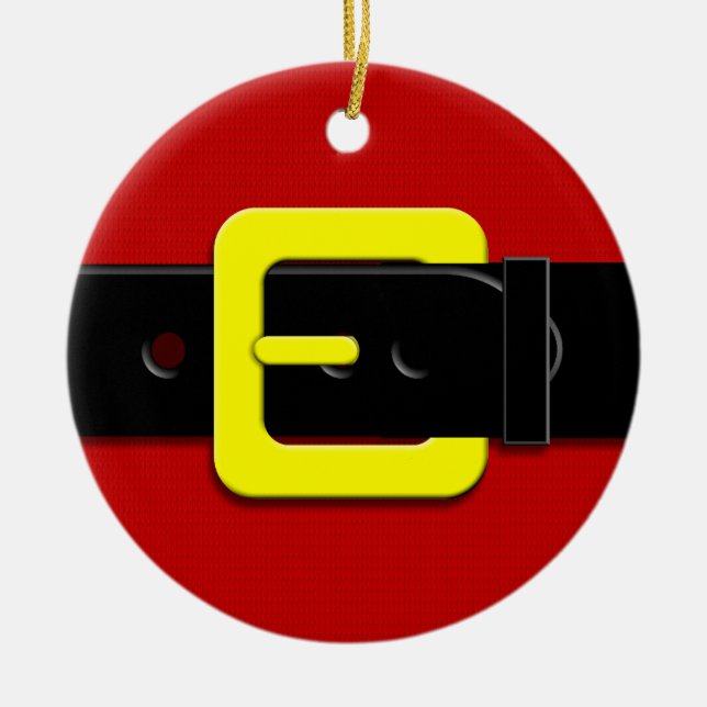 Santa Claus Belt Ceramic Tree Decoration (Front)