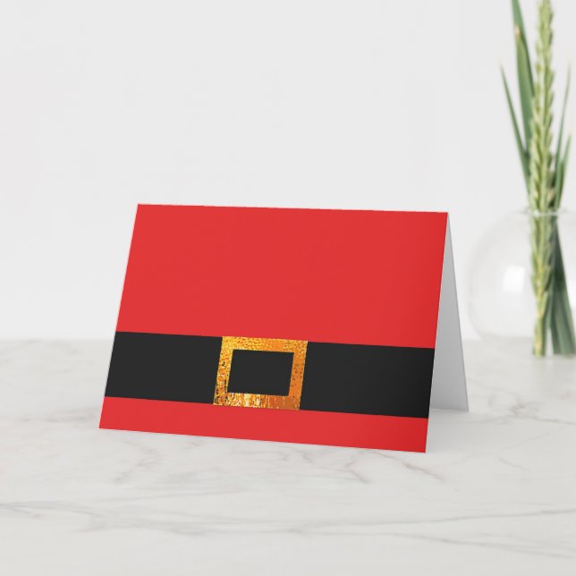 Santa Claus Belt Christmas Card (Front)