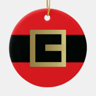 Santa Claus Belt Christmas  Ceramic Tree Decoration