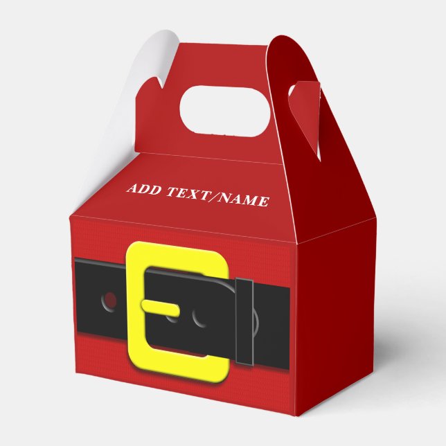 Santa Claus Belt Custom Name Favour Box (Front Side)