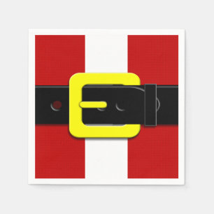 Santa Claus Belt Red Yellow And White Napkin