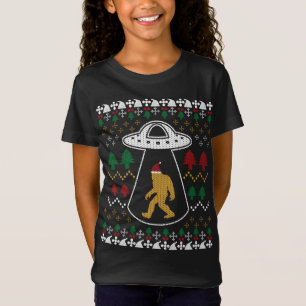 Santa Claus Bigfoot Ufo Sasquatch Ugly Christmas S T-Shirt