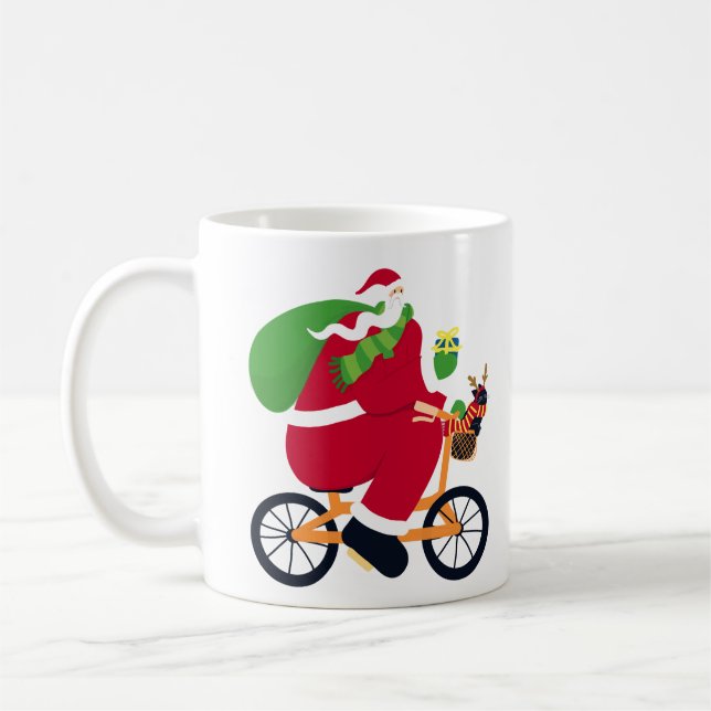 Santa Claus bike  Coffee Mug (Left)
