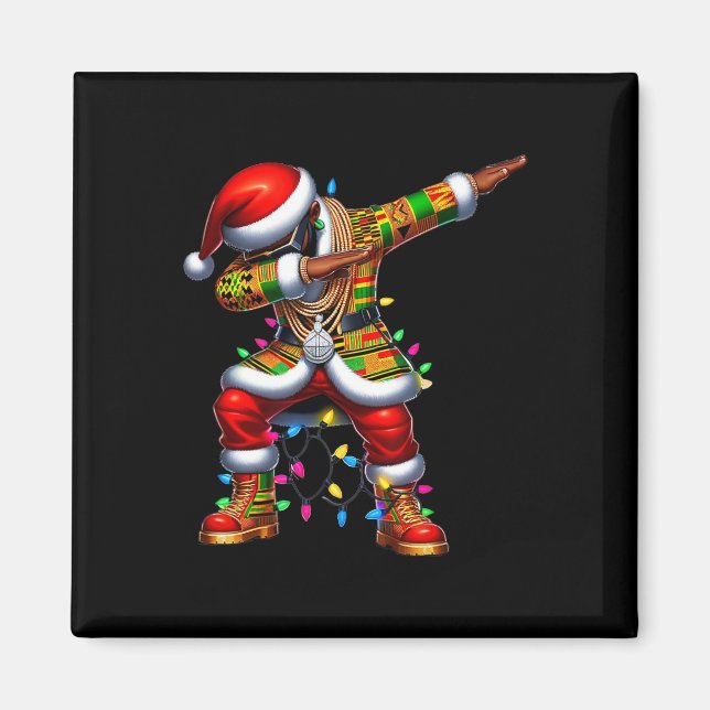 Santa Claus Black African American Xmas Pyjamas 0  Magnet (Front)