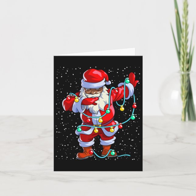 Santa Claus Black Christmas Afro African American  Card (Front)