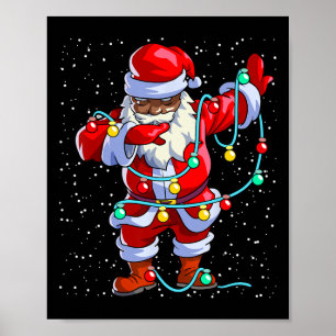 Santa Claus Black Christmas Afro African American  Poster