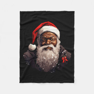Santa Claus Black Christmas Xmas Santa Afro Africa Fleece Blanket