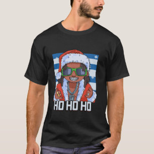 Santa Claus Black Xmas Hip Hop Ho Ho Ho Funny Chri T-Shirt