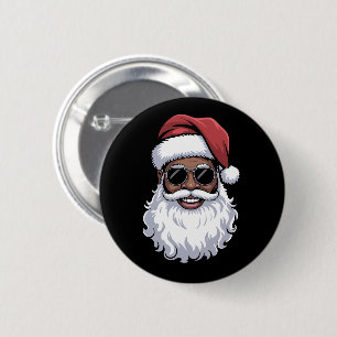 Santa Claus Black Xmas Santa Afro African American 6 Cm Round Badge