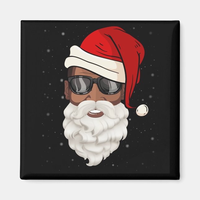 Santa Claus Black Xmas Santa Afro African American Magnet (Front)