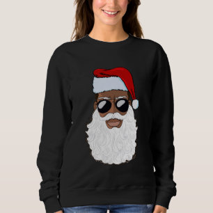 Santa Claus Black Xmas Santa Afro African American Sweatshirt