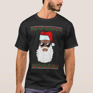 Santa Claus Black Xmas Santa Afro African American T-Shirt