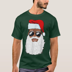 Santa Claus Black Xmas Santa Afro African American T-Shirt
