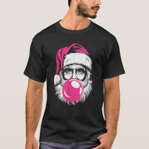 Santa Claus Blowing Bubble Gum Funny Christmas Xma T-Shirt