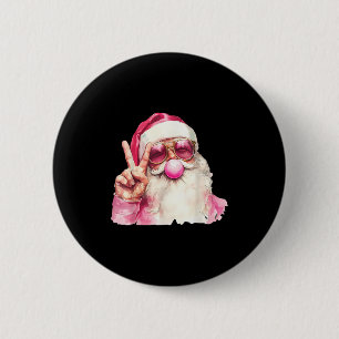 Santa Claus Blowing Bubble Gum Nk Sungles Christma 6 Cm Round Badge