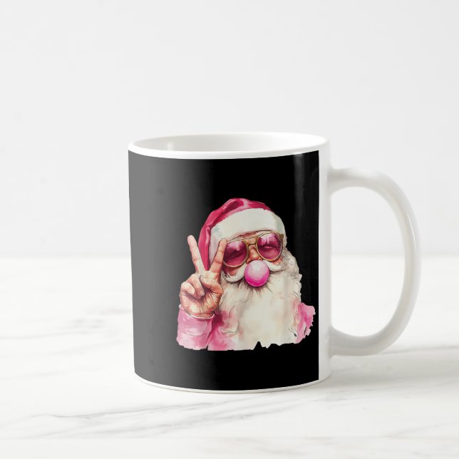 Santa Claus Blowing Bubble Gum Nk Sungles Christma Coffee Mug (Right)