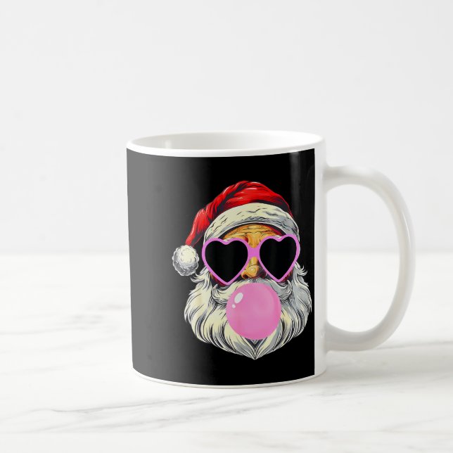Santa Claus Blowing Bubble Gum Nk Sungles Christma Coffee Mug (Right)