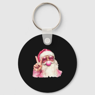 Santa Claus Blowing Bubble Gum Nk Sungles Christma Key Ring