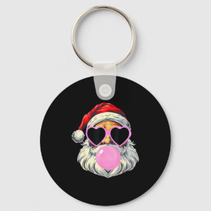 Santa Claus Blowing Bubble Gum Nk Sungles Christma Key Ring