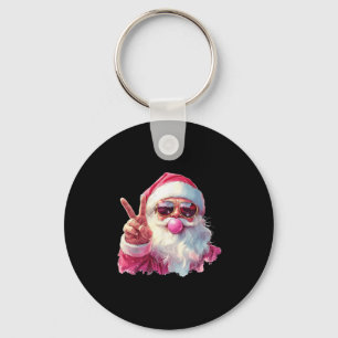 Santa Claus Blowing Bubble Gum Nk Sungles Christma Key Ring