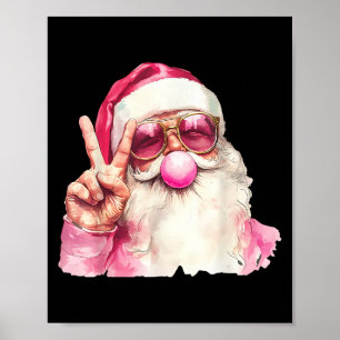 Santa Claus Blowing Bubble Gum Nk Sungles Christma Poster