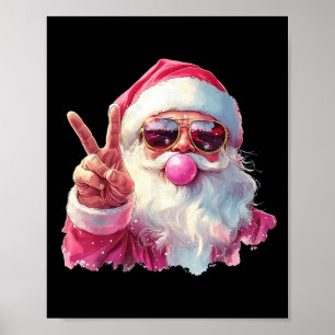 Santa Claus Blowing Bubble Gum Nk Sungles Christma Poster