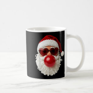 Santa Claus Blowing Yarn Crochet Bubble Gum Heart  Coffee Mug