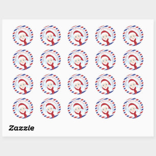 Santa Claus blue and red Classic Round Sticker