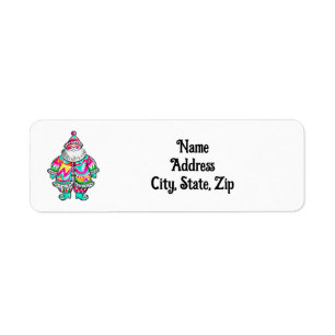 Santa Claus Boho Cute Pink Christmas Address