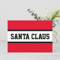 SANTA CLAUS Bold Sporty Red Black White Stripes