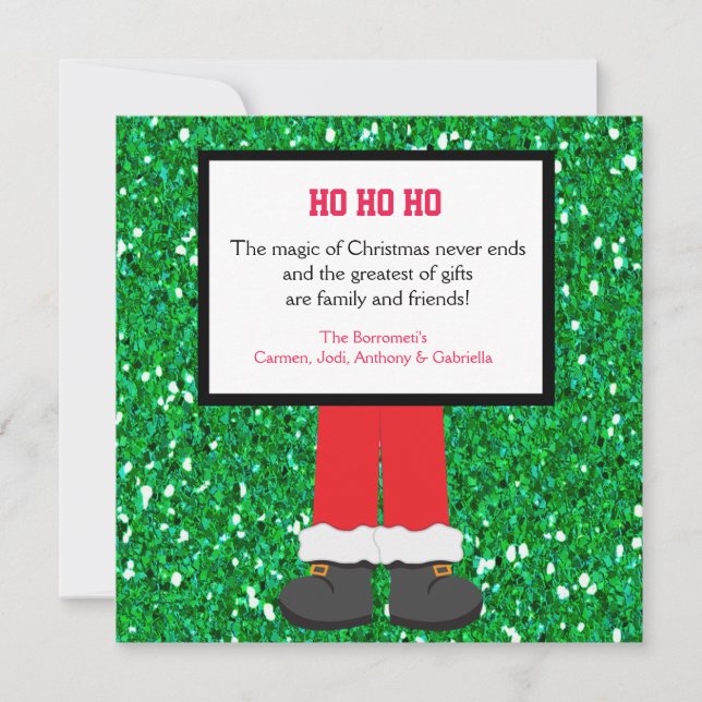 Santa Claus Boots Christmas Card (Front)