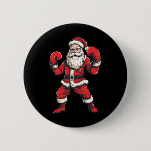 Santa Claus Boxer Boxing Kickboxing Christmas Mart 6 Cm Round Badge
