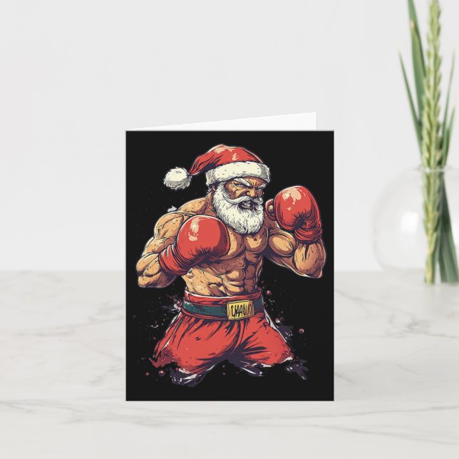 Santa Claus Boxing And Muay Thai  Card (Front)