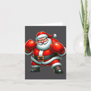 Santa Claus Boxing Player Boxer Merry Christmas Xm Card