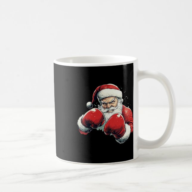 Santa Claus Boxing - Santa Claus With Boxing Glove Coffee Mug (Right)