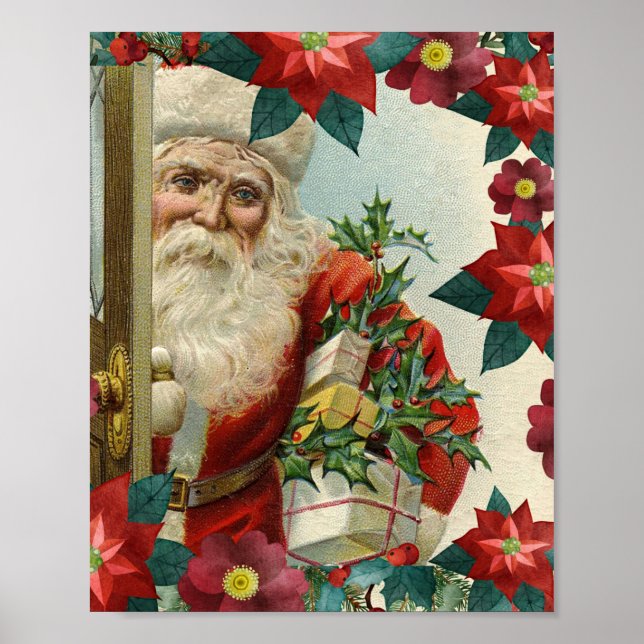 Santa Claus bringing gifts and presents Poster (Front)