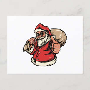 Santa Claus Brings Christmas Gifts Costumes Postcard
