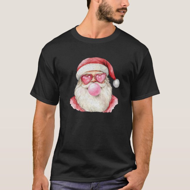 Santa Claus Bubble Gum Funny Christmas Premium  T-Shirt (Front)