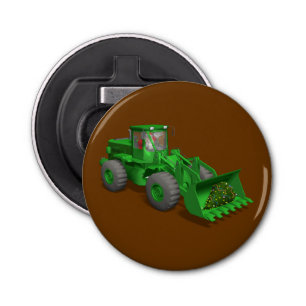 Santa Claus Bulldozer Operator Bottle Opener