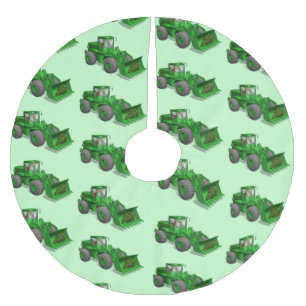 Santa Claus Bulldozer Operator Brushed Polyester Tree Skirt