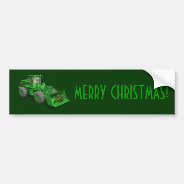 Santa Claus Bulldozer Operator Bumper Sticker (Front)